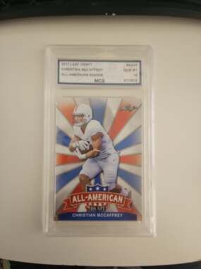 2017 Leaf Draft All-American Christian McCaffrey Rookie Card #AA-04 Graded MCG G